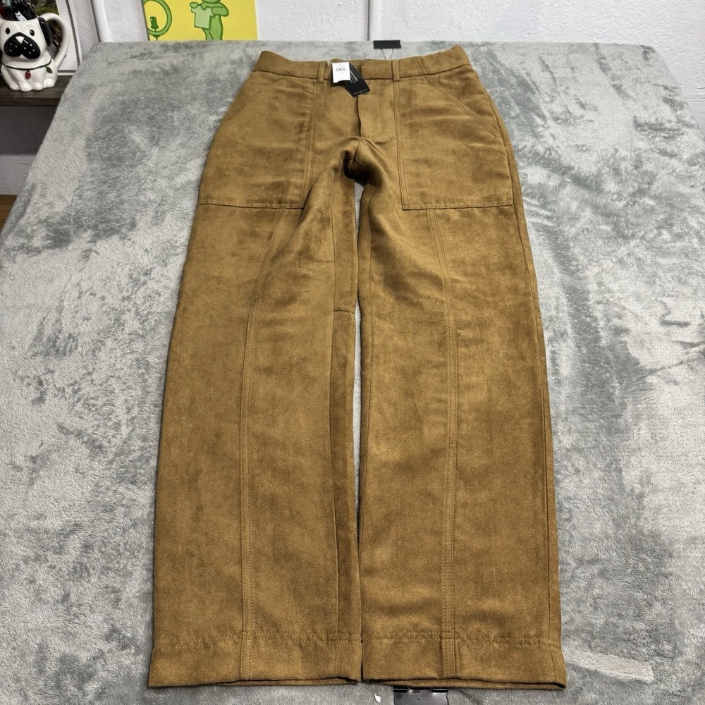 Banana Republic‎ NWT Vegan Suede Utility Straight Leg Pants Womens 4 Boho Indie